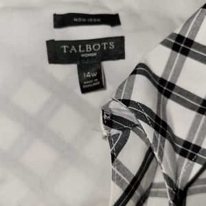 Talbots blouse size 14w Black White women's Plus
